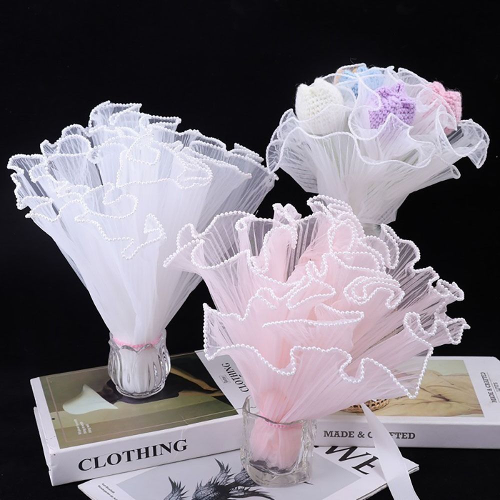 Florist Supply House - 28cmx4야드 꽃다발 포장용 진주 웨이브 원사