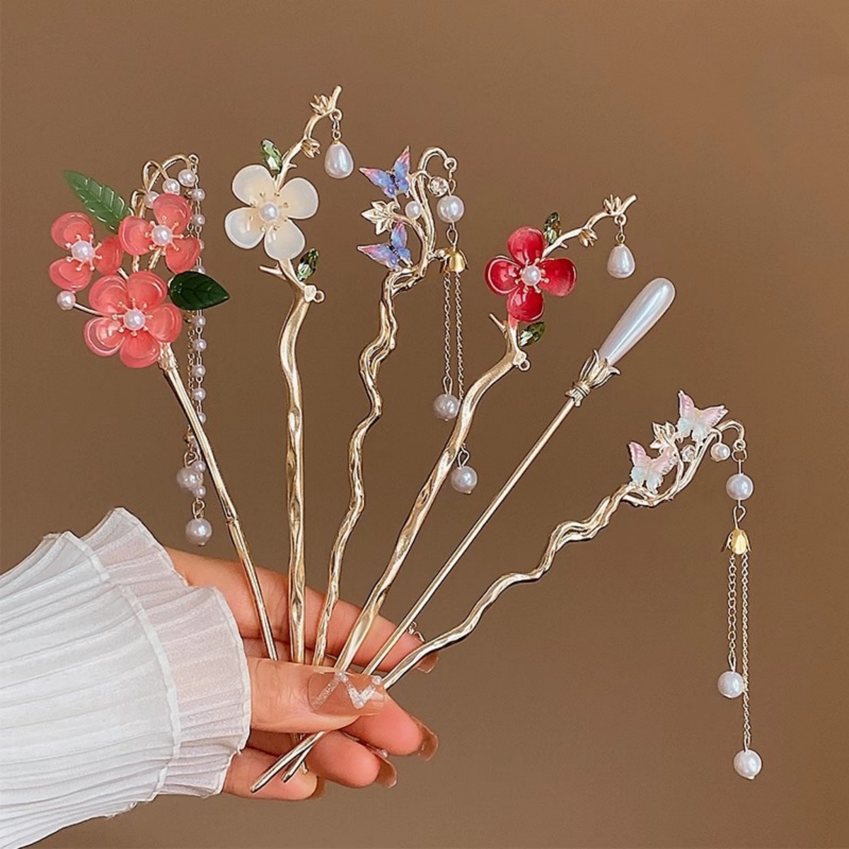 Florist Supplies - 2025 여성을위한 새로운 꽃 머리핀 우아한