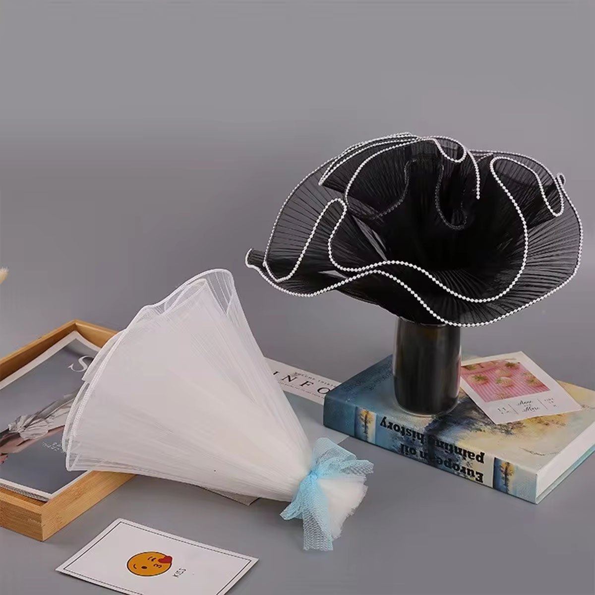 Florist Supply House - 28cmx400cm 꽃 포장지 진주 웨이브 원사