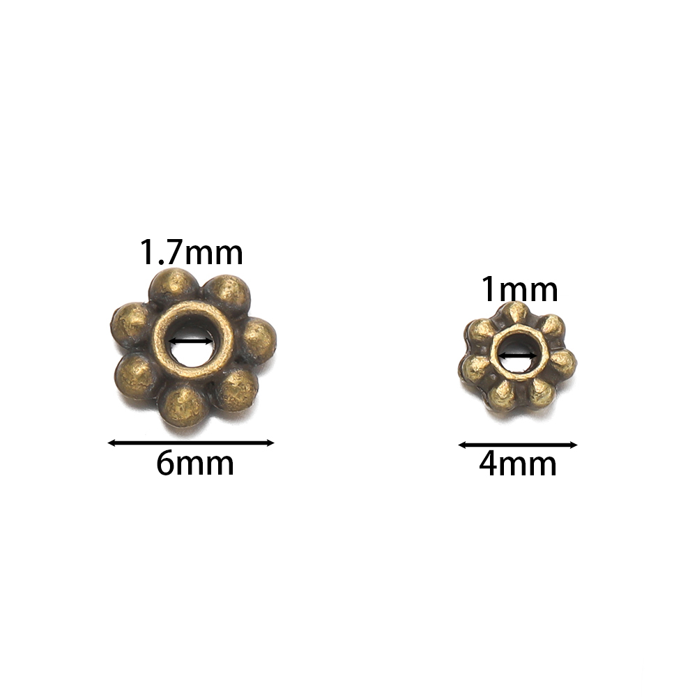 200Pcs 4/6mm 합금 눈송이 구슬 꽃 스페이서  - Flower Supply 리뷰 및 가격