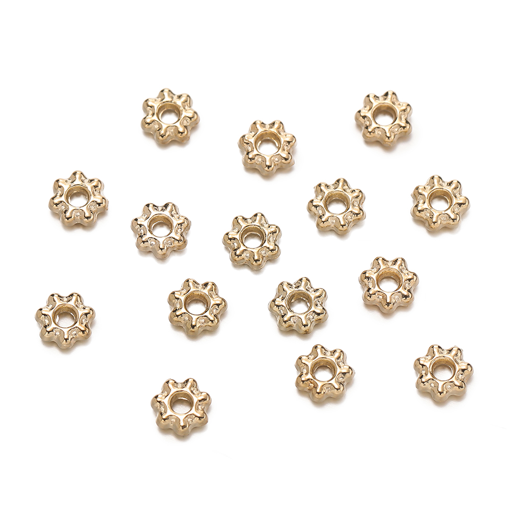 200Pcs 4/6mm 합금 눈송이 구슬 꽃 스페이서  - Flower Supply 리뷰 및 가격
